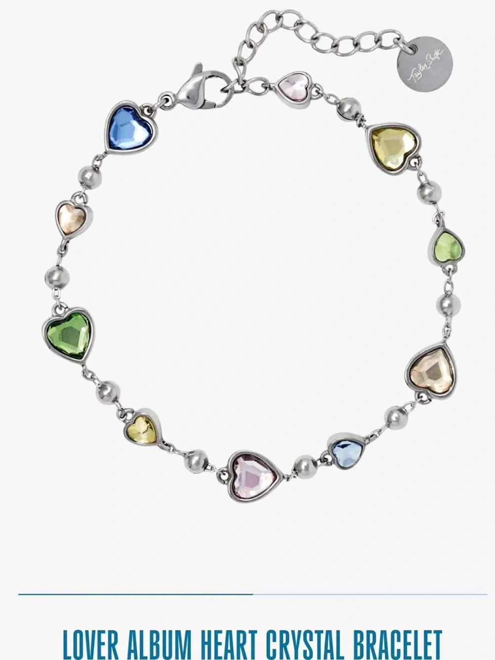 Taylor Swift Lover Heart Bracelet - Pastel Hearts